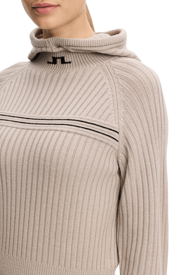 J.Lindeberg Women´s Hilda Knitted Rib Hoodie Moonbeam J.Lindeberg