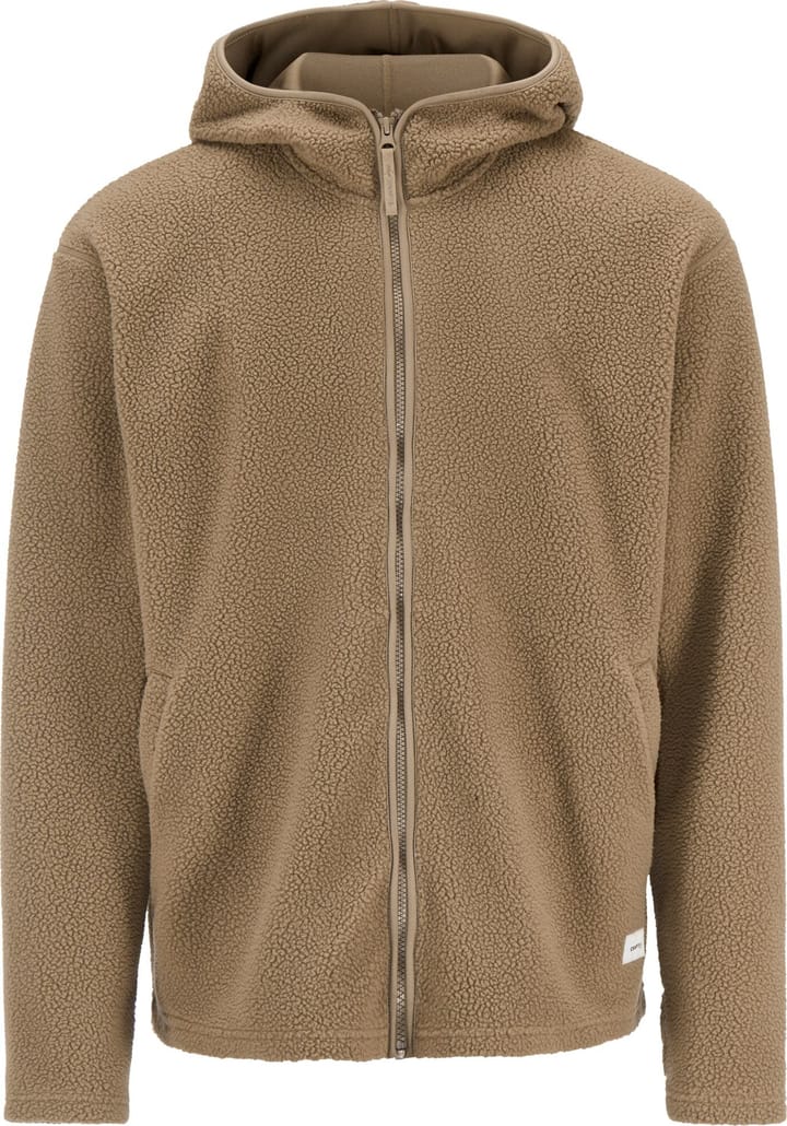 Craft Men's Join Pile Fleece Full Zip Hood Taupe Craft