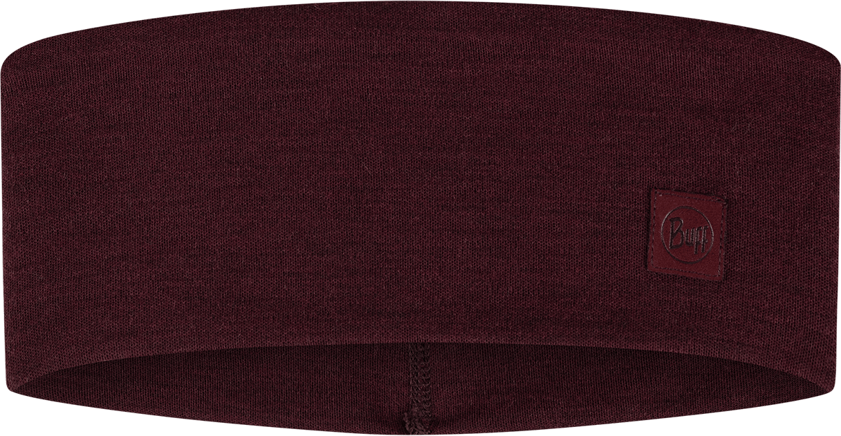 Buff Merino Wide Headband Solid Garnet