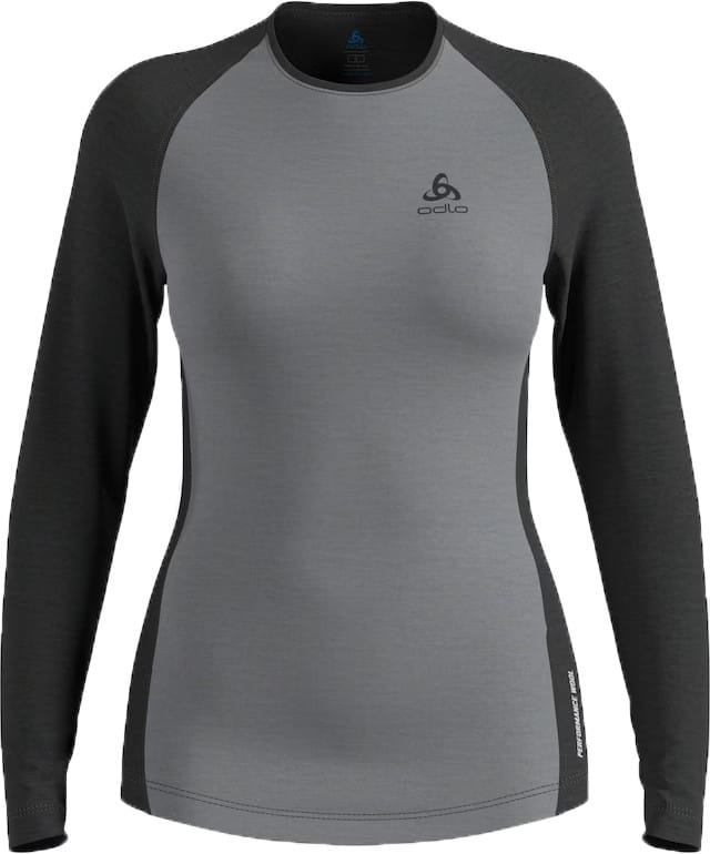 Odlo Women's Performance Wool 150 Base Layer Grey Melange - Dark Grey Melange Odlo