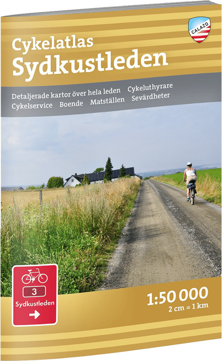 Calazo förlag Cykelatlas Sydkustleden 1:50.000 NoColour Calazo förlag