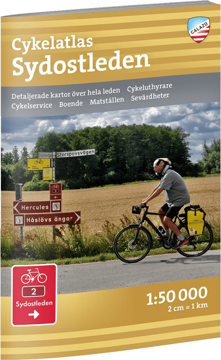 Cykelatlas Sydostleden 1:50.000 Nocolour Calazo förlag