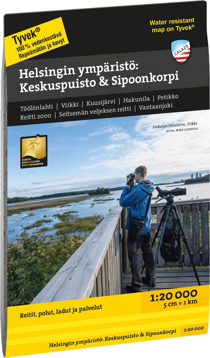 Calazo förlag Helsingin ympäristö: Keskuspuisto & Sipoonkorpi 1:20 000 NoColour Calazo förlag