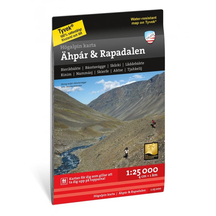 Calazo förlag Högalpin karta Ähpar & Rapadalen 1:25.000 NoColour Calazo förlag