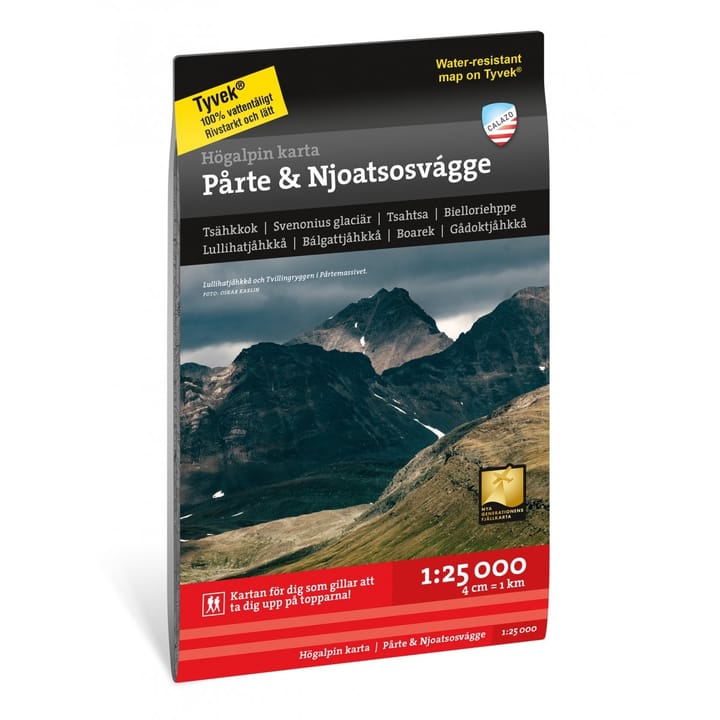 Calazo förlag Högalpin karta Pårte & Njoatsosvágge 1:25.000 NoColour Calazo förlag
