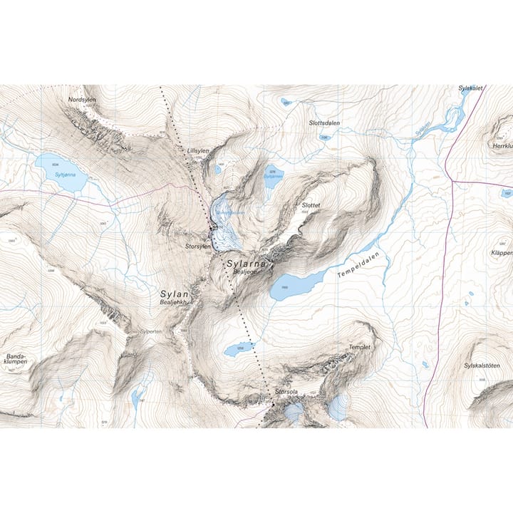 Högalpin karta – Sylarna 1:20 000 Nocolour Calazo förlag