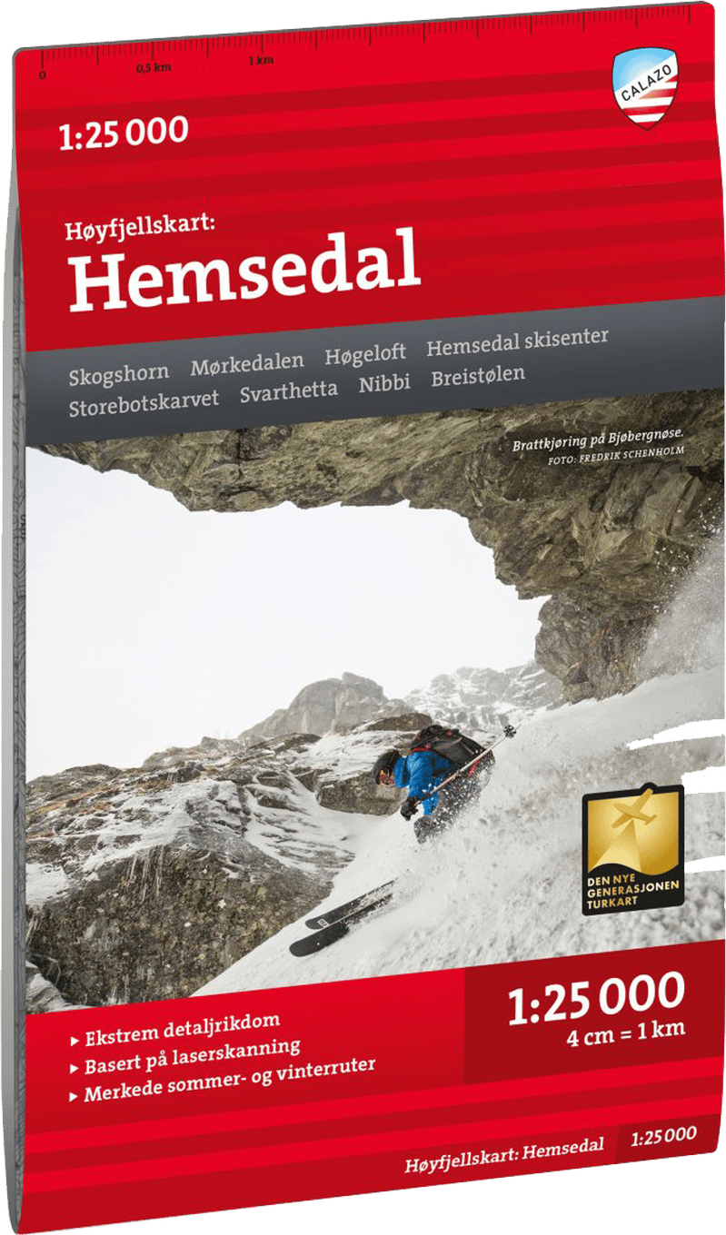 Calazo förlag Hemsedal 1:25 000 Alpine map