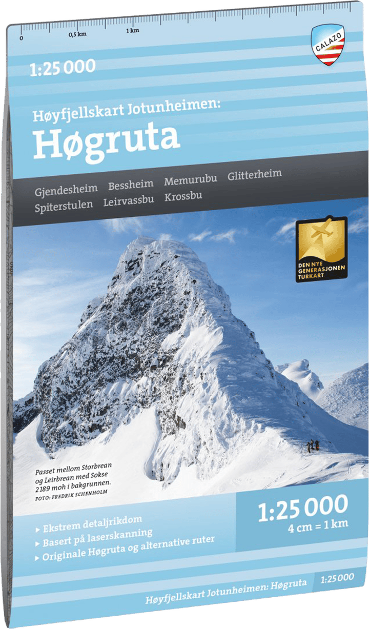 Calazo förlag Høgruta 1:25 000 Alpine map Calazo förlag