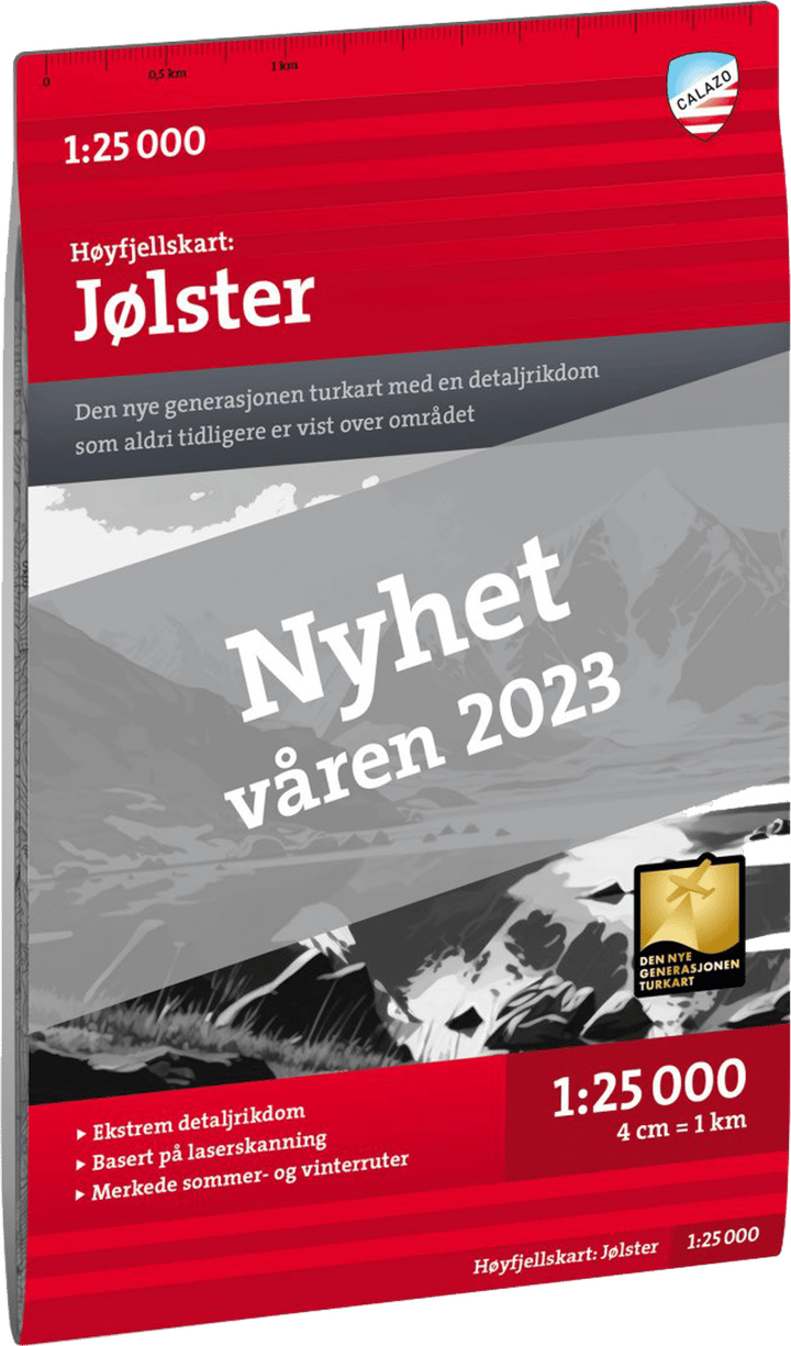 Høyfjellskart Jölster 1:25.000 Nocolour Calazo förlag