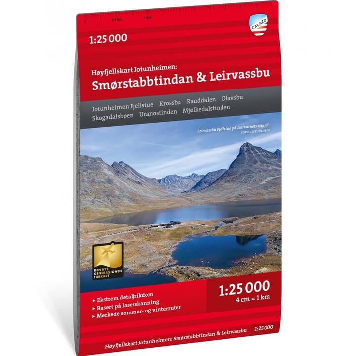 Calazo förlag Høyfjellskart Jotunheimen: Smørstabbstindan & Leirvassbu 1:25.000 NoColour Calazo förlag