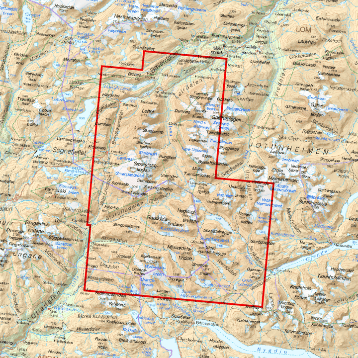 Calazo förlag Høyfjellskart Jotunheimen: Smørstabbstindan & Leirvassbu 1:25.000 NoColour Calazo förlag