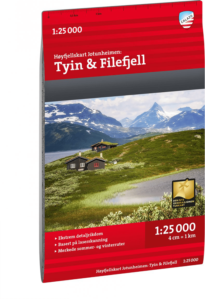 Calazo förlag Høyfjellskart Jotunheimen: Tyin & Filefjell 1:25.000 NoColour Calazo förlag