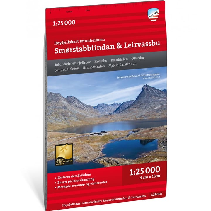 Høyfjellskart Jotunheimen: Smørstabbstindan & Leirvassbu 1:25.000 NoColour Calazo förlag