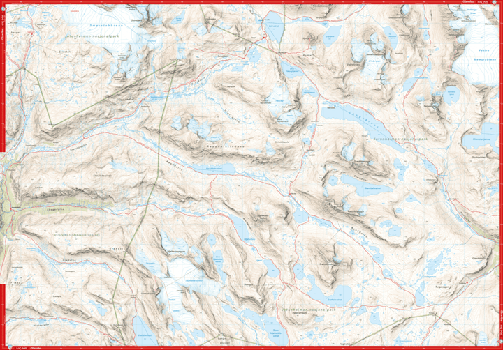 Høyfjellskart Jotunheimen: Smørstabbstindan & Leirvassbu 1:25.000 NoColour Calazo förlag