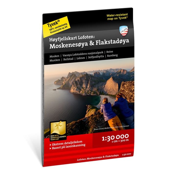 Høyfjellskart Lofoten: Moskenesøya & Flakstadøya Nocolour Calazo förlag