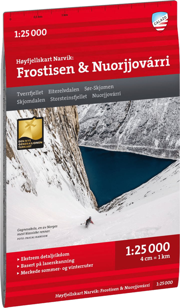 Calazo förlag Narvik: Frostisen & Nuorjjovárri 1:25 000 Alpine map Calazo förlag