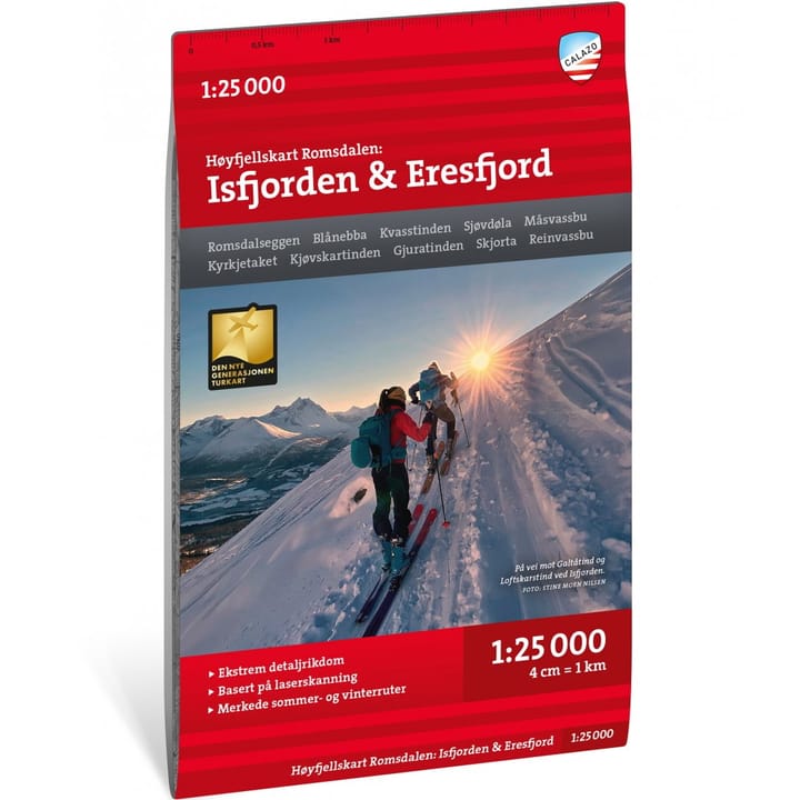Calazo förlag Høyfjellskart Romsdalen: Isfjorden & Eresfjord 1:25 000 NoColour Calazo förlag