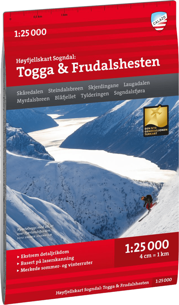 Calazo förlag Sogndal: Togga & Frudalshesten 1:25 000 Alpine map Calazo förlag