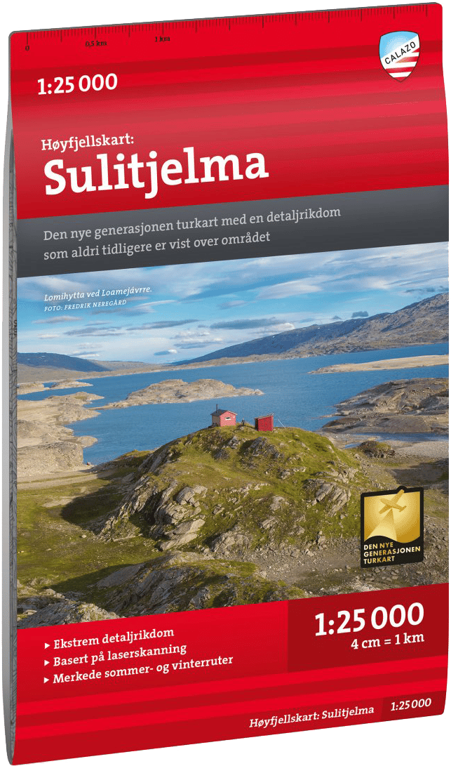 Høyfjellskart Sulitjelma 1:25 000 Onecolour Calazo förlag