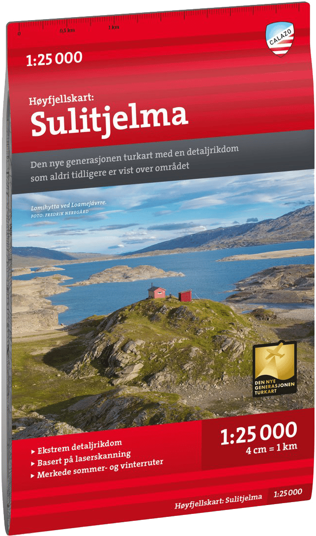 Calazo förlag Høyfjellskart Sulitjelma 1:25.000 Onecolour Calazo förlag