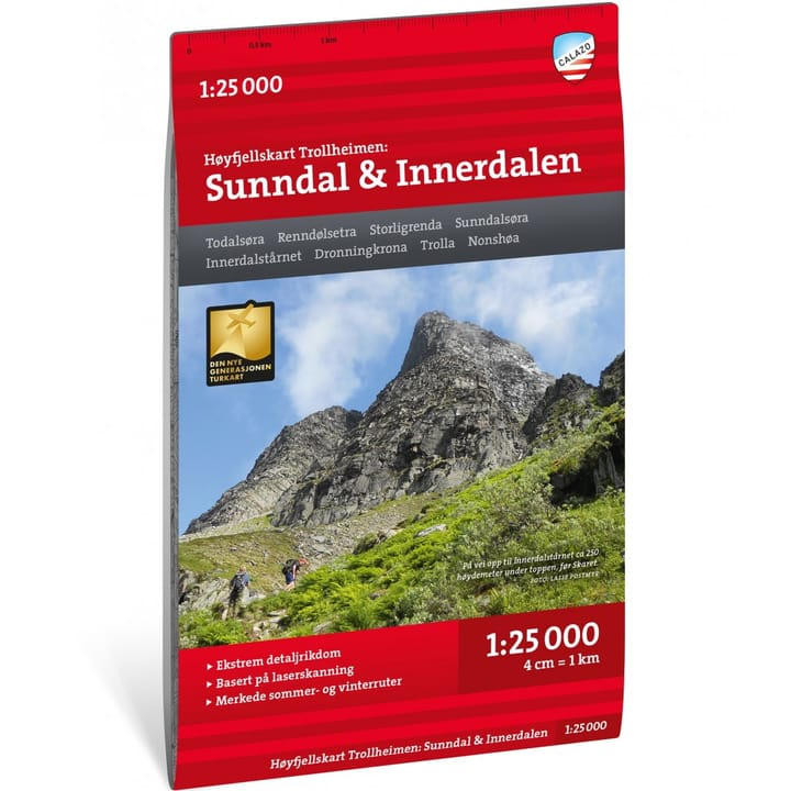 Høyfjellskart Trollheimen: Sunndal & Innerdalen 1:25 000 NoColour Calazo förlag