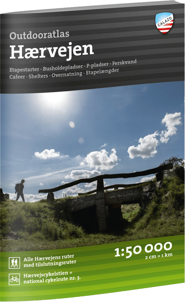 Calazo förlag Outdooratlas Hærvejen 1:50.000 2a Ed NoColour Calazo förlag