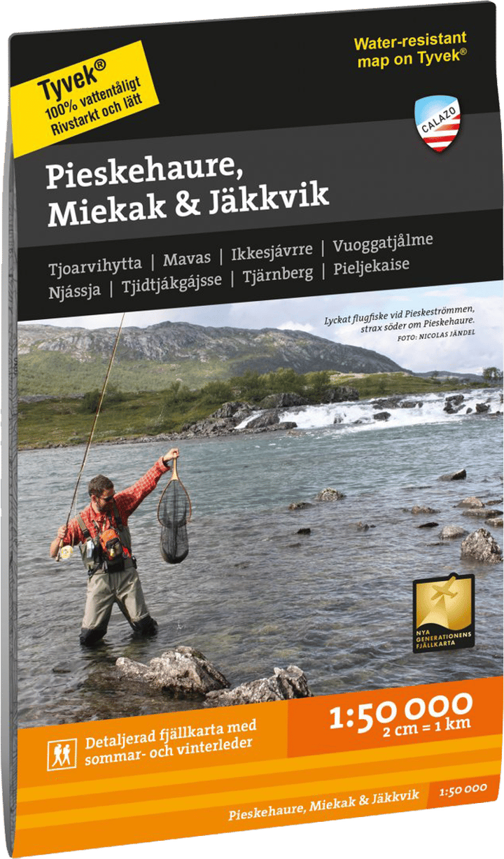 Calazo förlag Pieskehaure, Miekak & Jäkkvik 1:50 000 NoColour Calazo förlag
