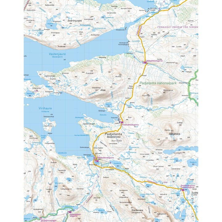 Calazo förlag Sarek & Padjelanta 1:100.000 Nocolour Calazo förlag