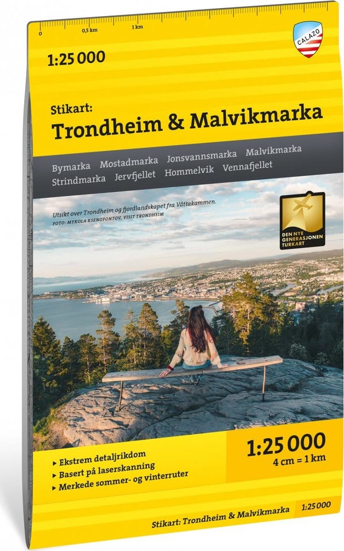 Calazo förlag Stikart Trondheim & Stjørdal 1:25.000 NoColour Calazo förlag