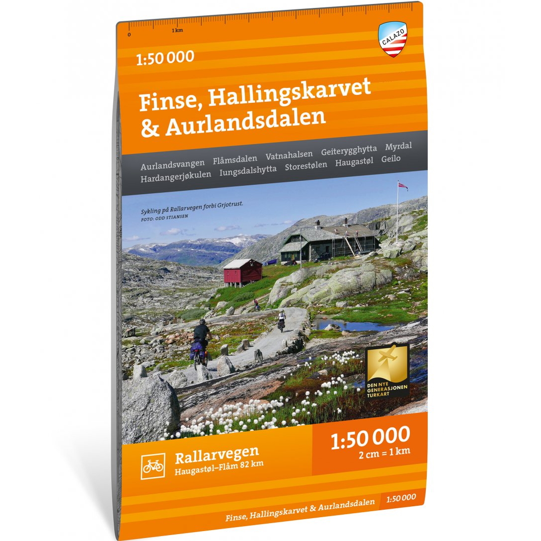 Turkart Finse Hallingskarvet & Aurlandsdalen 1:50 000 NoColour