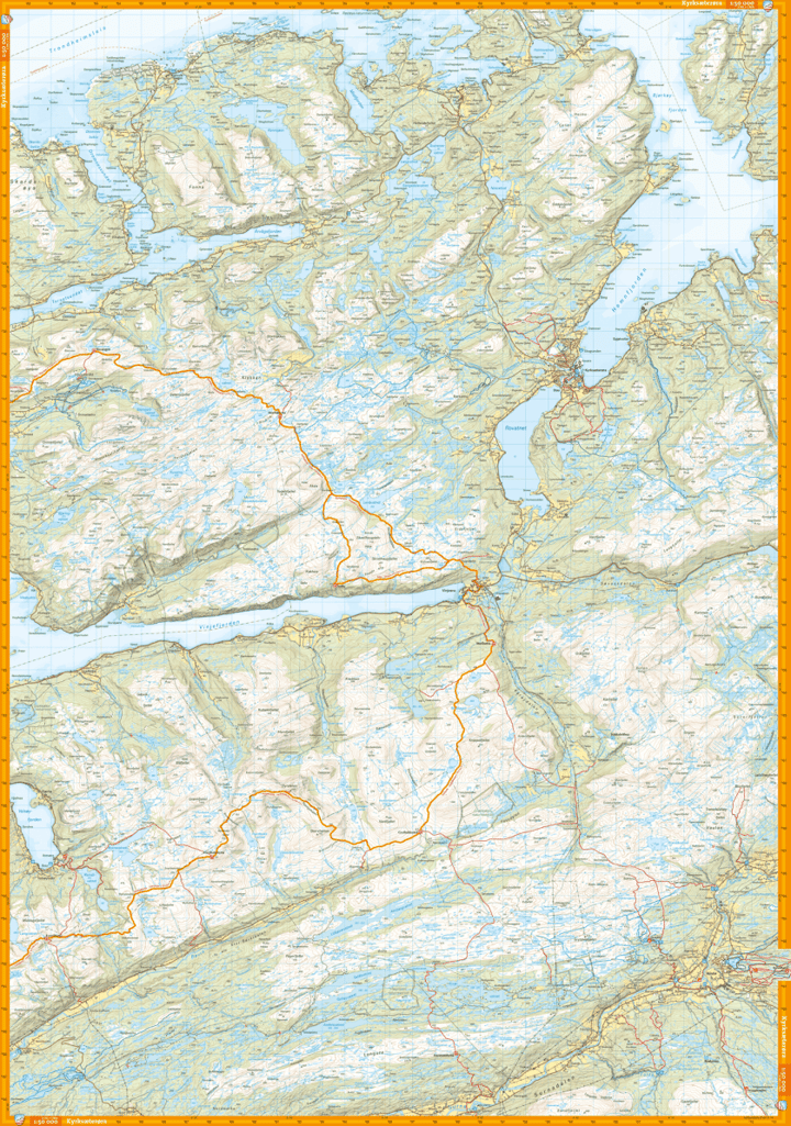 Calazo förlag Turkart Fjordruta 1:50.000 NoColour Calazo förlag