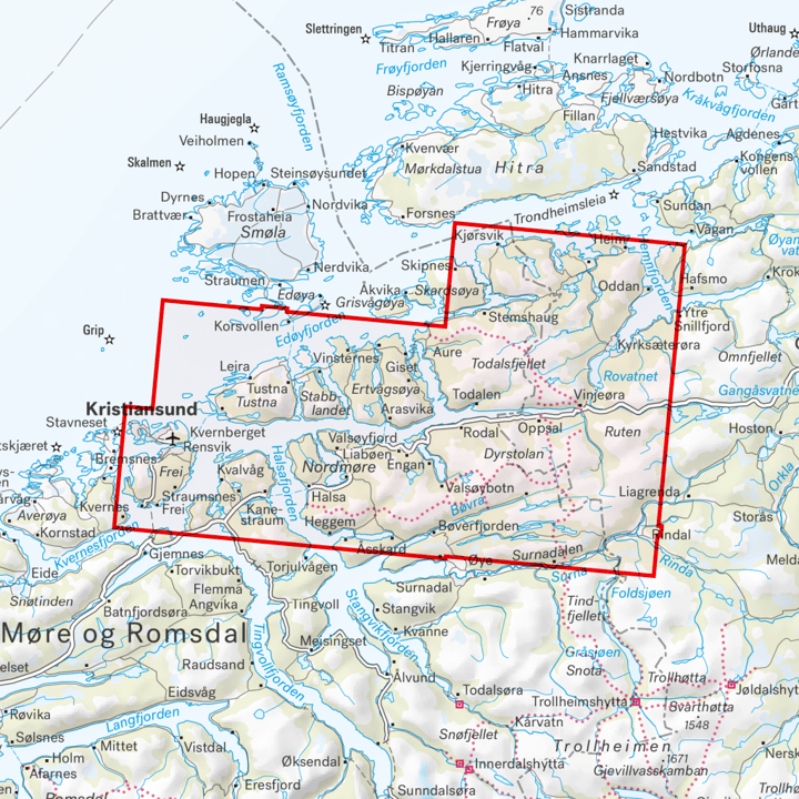 Turkart Fjordruta 1:50.000 NoColour Calazo förlag