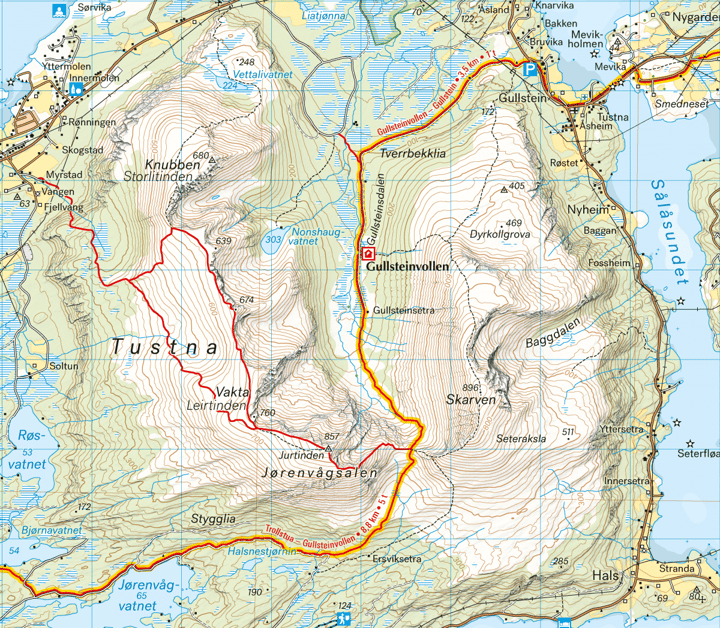 Turkart Fjordruta 1:50.000 NoColour Calazo förlag