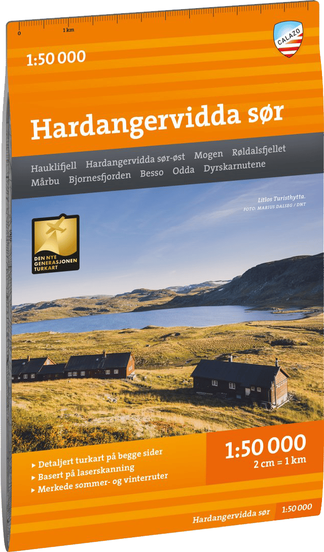 Calazo förlag Turkart Hardangervidda sør 1:50 000 NoColour Calazo förlag
