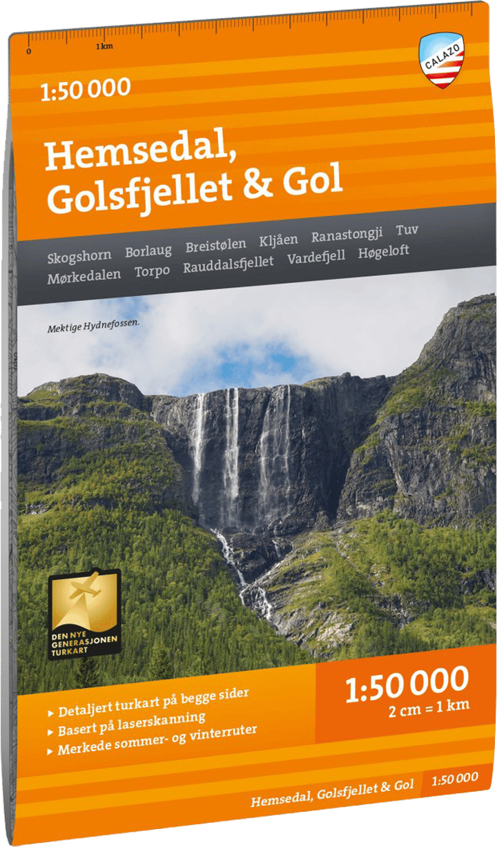 Turkart Hemsedal, Golsfjellet & Gol 1:50.000 Nocolour Calazo f�örlag