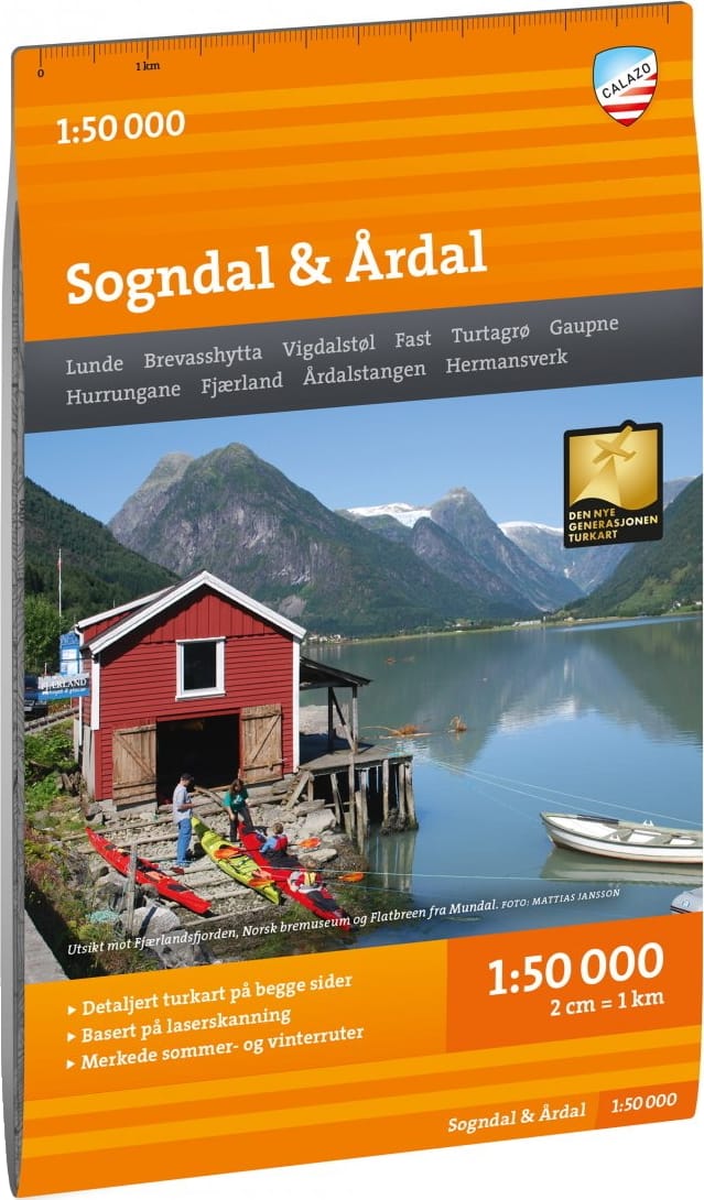Calazo förlag Turkart Sogndal & Årdal 1:50.000 NoColour Calazo förlag