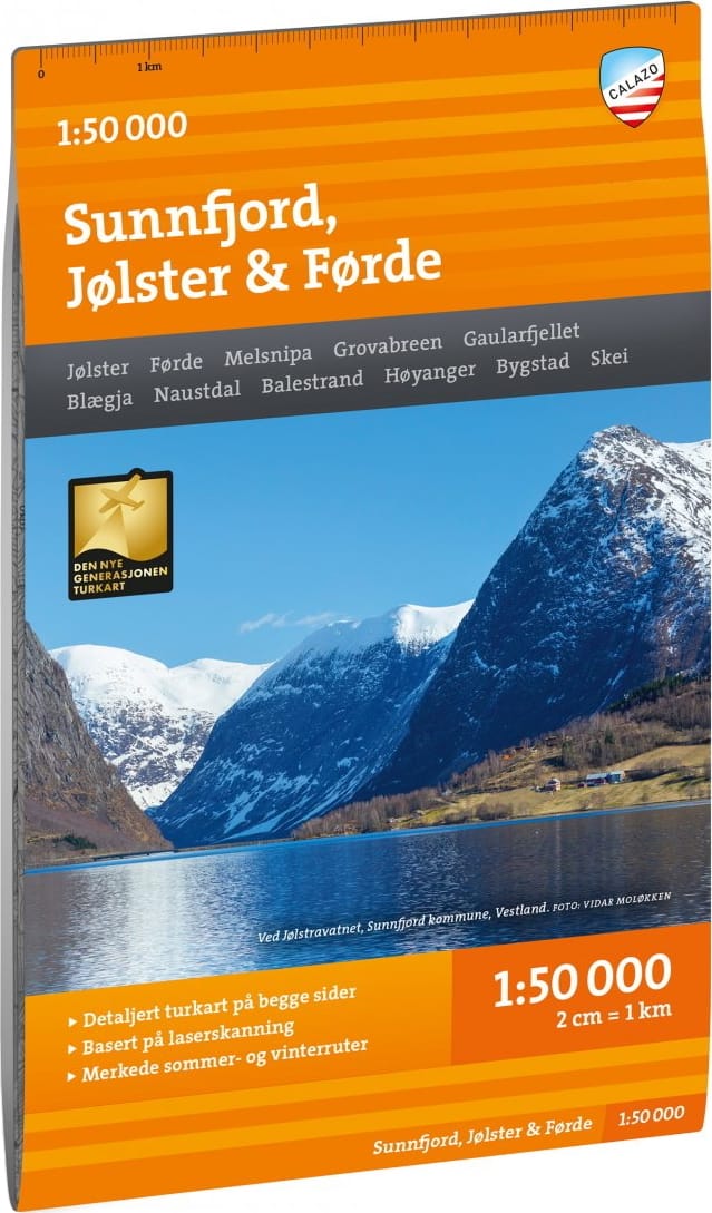 Turkart Sunnfjord, Jølster & Førde 1:50.000 NoColour Calazo förlag