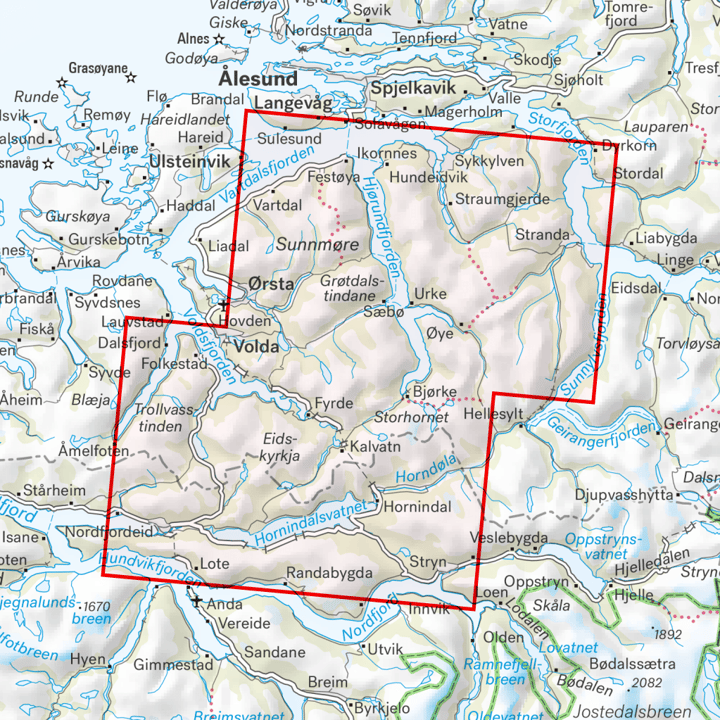 Turkart Sunnmøre, 1:50.000 NoColour Calazo förlag