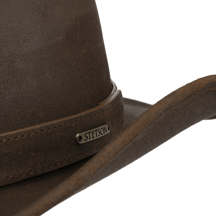 Stetson Calf Split Western Leather Hat Chocolate Brown Stetson Stetson Calf Split Western Leather Hat Chocolate Brown Stetson
