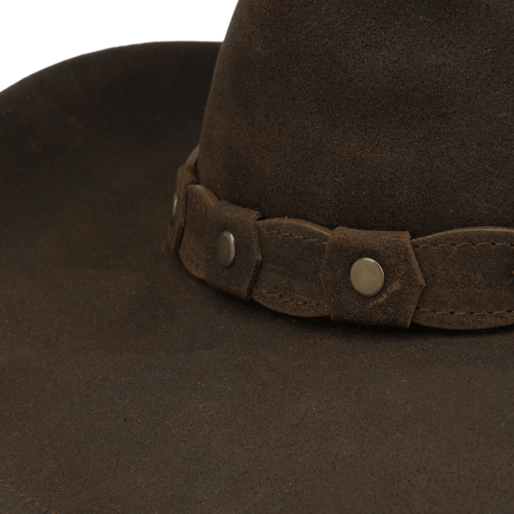 Stetson Calf Split Western Leather Hat Chocolate Brown Stetson Stetson Calf Split Western Leather Hat Chocolate Brown Stetson