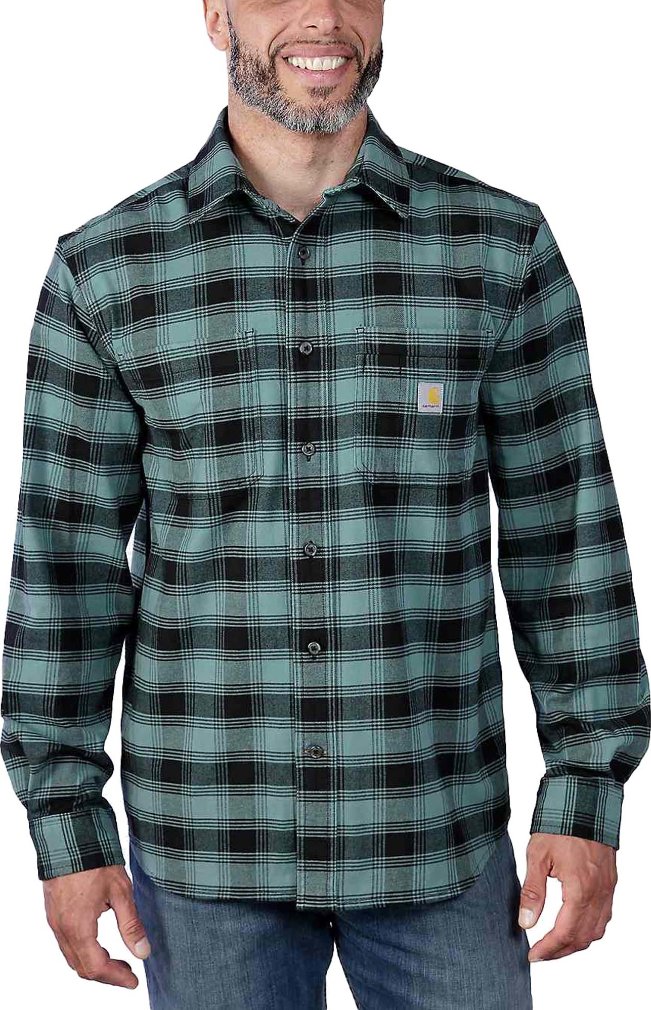 Men's Flannel Long Sleeve Plaid Shirt Sea Pine