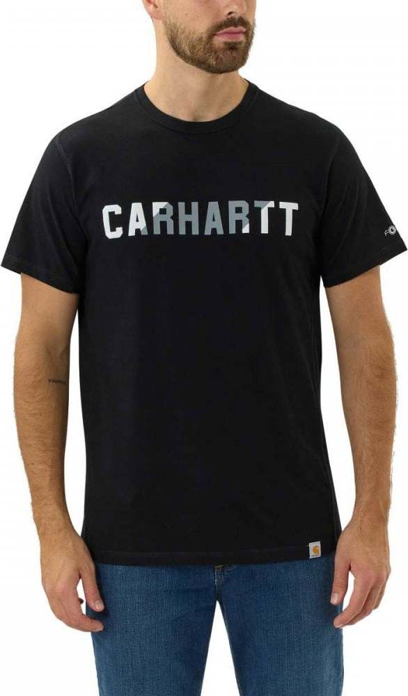 Carhartt Men's Force Flex Block Logo T-Shirt S/S Black Carhartt