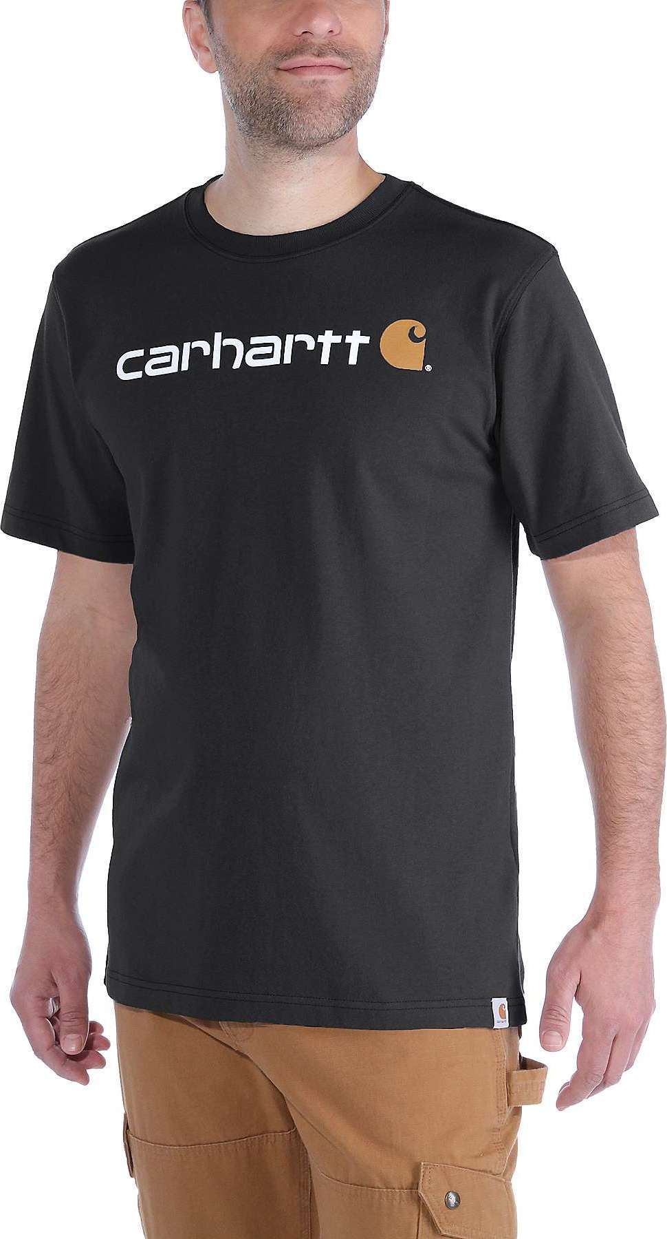 Carhartt Men's Core Logo T-Shirt Short Sleeve Black Kortermede trøyer L