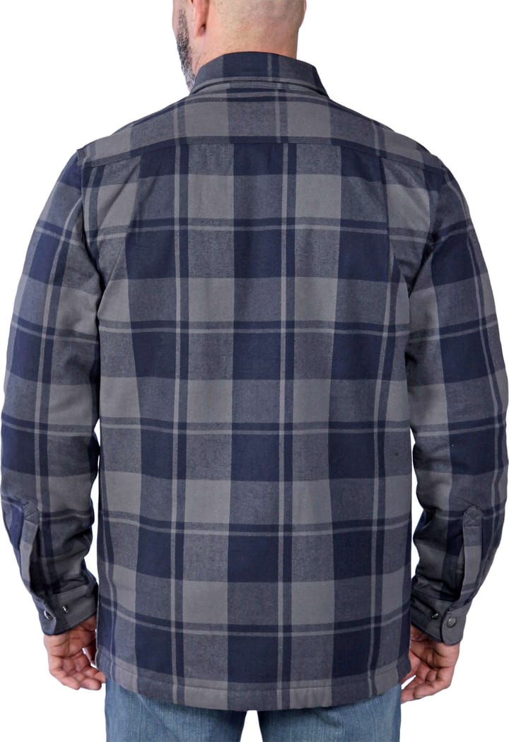Carhartt Men's Flannel Sherpa Lined Shirt Jacket Navy Carhartt