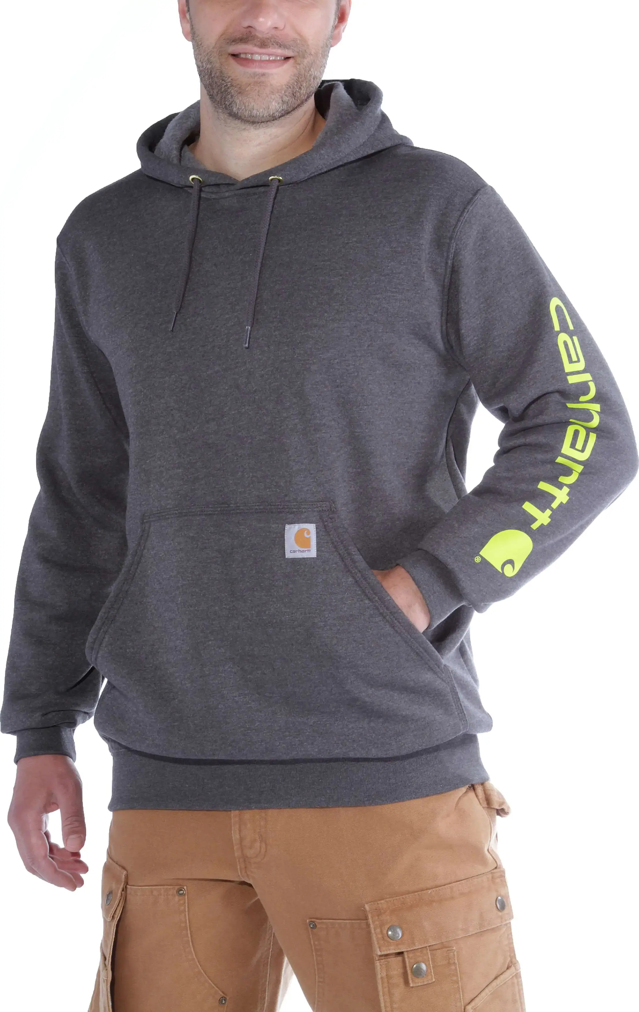 Men’s Sleeve Logo Hooded Sweatshirt Carbon Heather