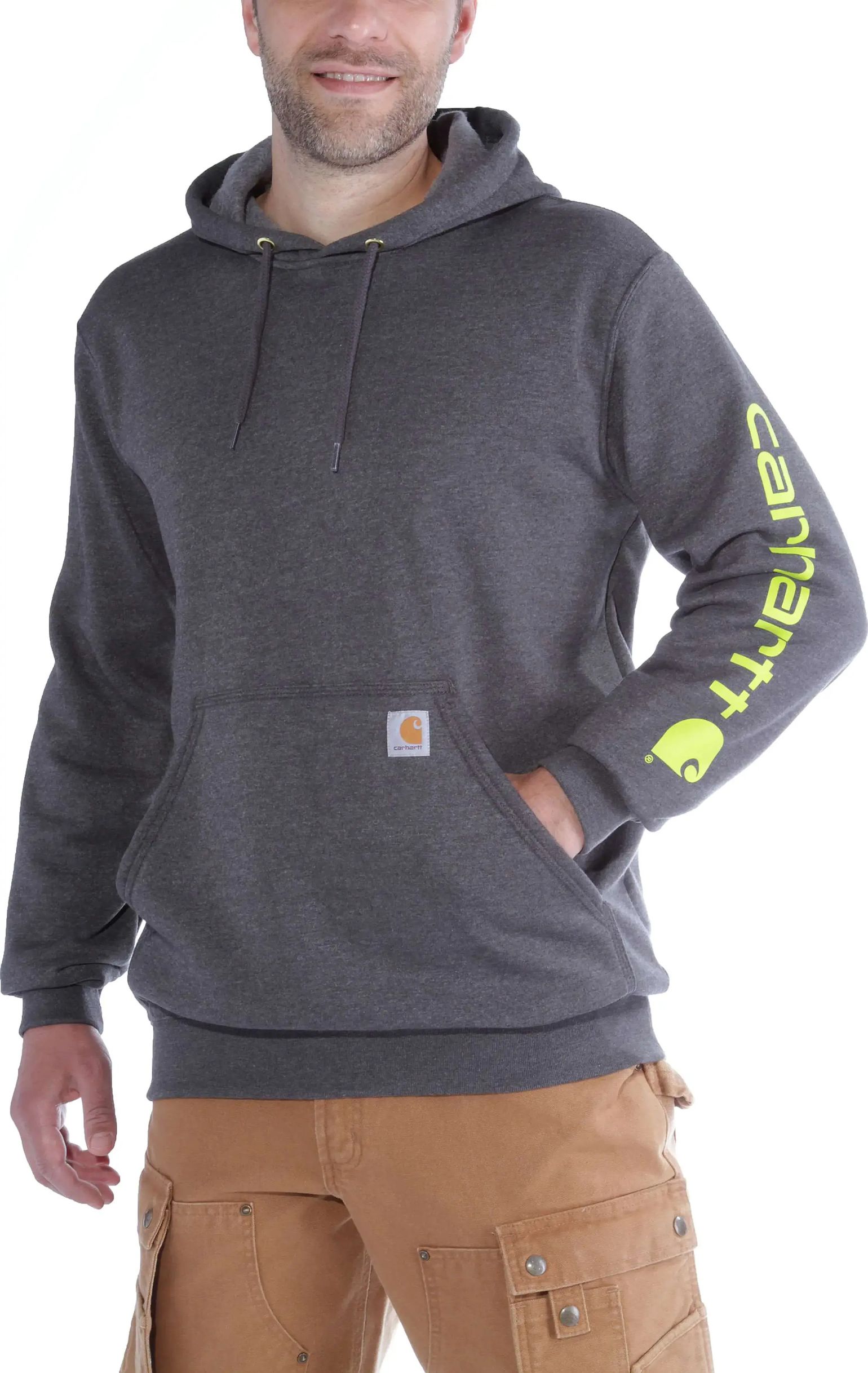 Men's Sleeve Logo Hooded Sweatshirt Carbon Heather