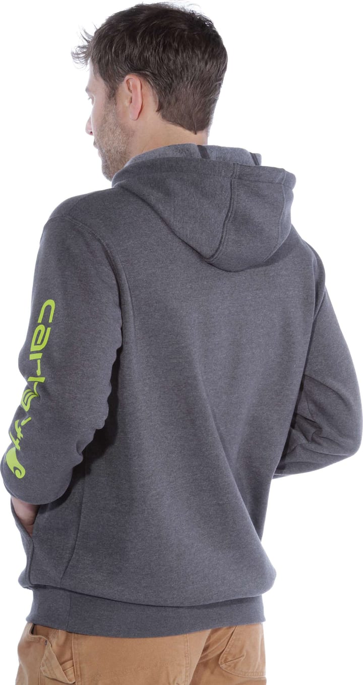 Carhartt Men's Sleeve Logo Hooded Sweatshirt Carbon Heather Carhartt