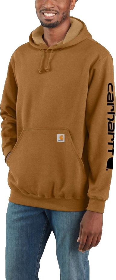 Men’s Sleeve Logo Hooded Sweatshirt CARHARTT® BROWN