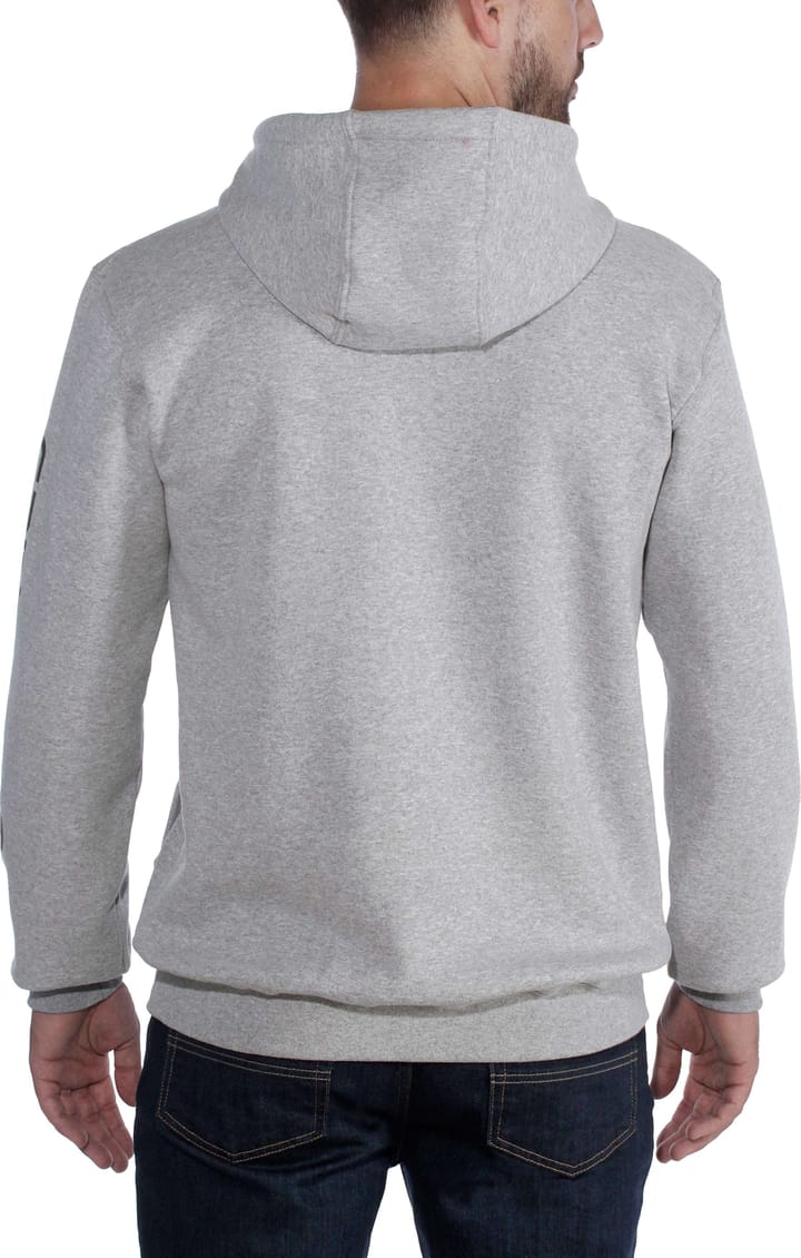Carhartt Men's Sleeve Logo Hooded Sweatshirt Heather Grey/Black Carhartt