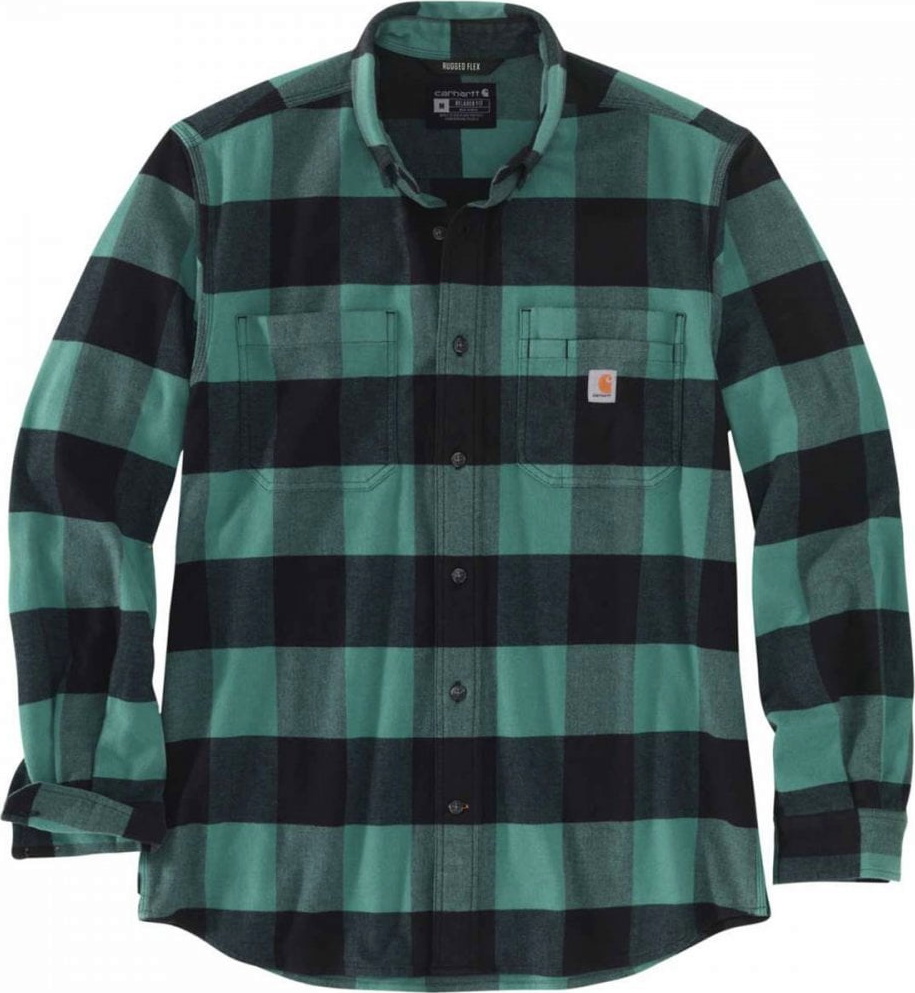 Men’s Midweight Flannel L/S Plaid Shirt SLATE GREEN